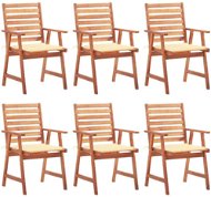Zahradní jídelní židle s poduškami 6 ks masivní akáciové dřevo, 3078349 - Zahradní židle