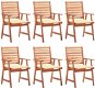 Zahradní jídelní židle s poduškami 6 ks masivní akáciové dřevo, 3078349 - Záhradná stolička