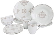 by inspire Ronda Baroko 10dílná jídelní porcelánová souprava , taupe - Dish Set