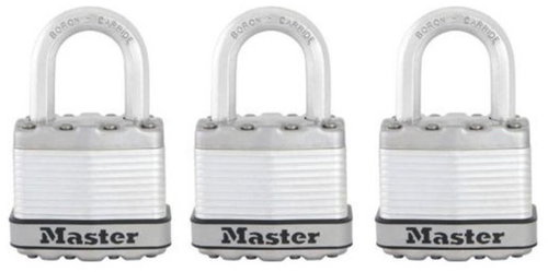 MasterLock Excell M1EURTRI Set of 3 Titanium Padlocks - Padlock - Main image