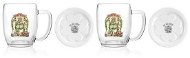 Sahm Set of 2 beer mugs incl. porcelain coaster, motif King - Glass