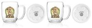 Sahm Set of 2 beer mugs incl. porcelain coaster, Deer motif - Glass