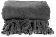 HOMLA Braid plain with fringe 130 × 190 cm grey - Blanket