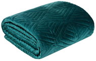 EUROFIRANY Exkluzivní přehoz na postel 220 × 240 cm tyrkysový/zlatý - Bed Cover