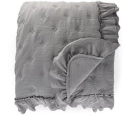 HOMLA Trosa s volánem 200 × 220 cm šedý - Bed Cover