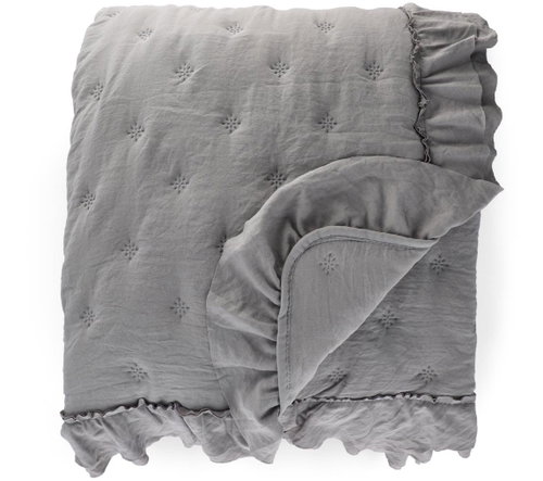 HOMLA Trosa s volánem 200 × 220 cm šedý - Bed Cover - Main image