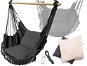 IKONKA Brazilian rocking chair with cushions black with tassels - Hanging Chair