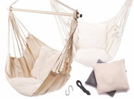IKONKA Brazilian rocking chair with cushions ecru metal headband - Hanging Chair