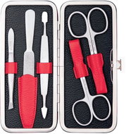 ERBE SOLINGEN Dámská kožená manikúra s nerezovými nástroji Coloredo č. 9063 červeno-černá - Manicure Set