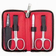 ERBE SOLINGEN Kožená manikúra s nerezovými nástroji Coloredo č. 9065 černo-červená - Manicure Set