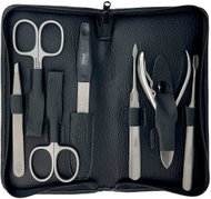 GöSol Solingen Kožená nerezová sada na manikúru Napoli černá - Manicure Set