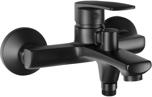 SAMONA Korana wall-mounted bath mixer, black matt 10221001B - Tap - Main image
