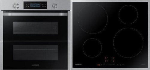SAMSUNG Dual Cook Flex NV75N5671 RS/OL + SAMSUNG NZ64H37075K/EO - Oven & Cooktop Set - Main image