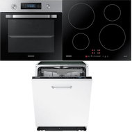 SAMSUNG Dual Cook NV70M3541RS/EO + SAMSUNG NZ64M3707AK/UR + SAMSUNG DW60M6050BB/EO - Oven, Cooktop & Diswasher Set