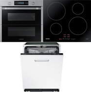 SAMSUNG Dual Cook Flex NV75N5671 RS/OL + SAMSUNG NZ64M3707AK/UR + SAMSUNG DW60M6050BB/EO - Oven, Cooktop & Diswasher Set