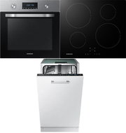 SAMSUNG Dual Fan NV70K2340RS/EO + SAMSUNG NZ64F3NM1AB/UR + SAMSUNG DW50R4060BB/EO - Oven, Cooktop & Diswasher Set