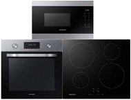SAMSUNG Dual Fan NV70K2340RS/EO + SAMSUNG NZ64F3NM1AB/UR + SAMSUNG MG22M8074AT/EO - Oven, Cooktop and Microwave Set