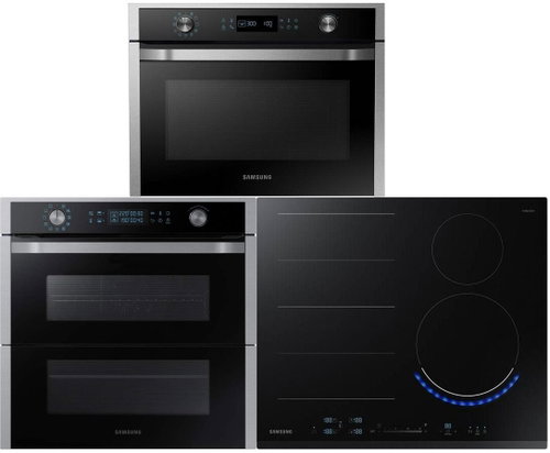 SAMSUNG Dual Cook Flex NV75N7677RS/EO + SAMSUNG NZ64N9777GK/E1 + SAMSUNG NQ50J5530BS/EO - Oven, Cooktop and Microwave Set - Main image