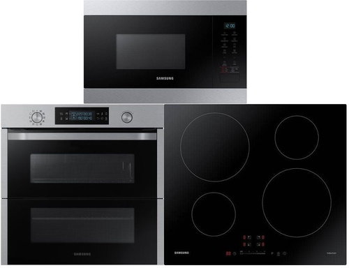 SAMSUNG Dual Cook Flex NV75N5671 RS/OL + SAMSUNG NZ64M3707AK/UR + SAMSUNG MG22M8074AT/EO - Oven, Cooktop and Microwave Set - Main image