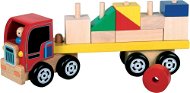 Drevený nákladné kamión s navliekaním kociek na tyče - Auto