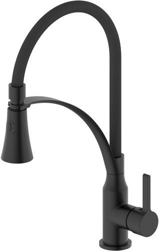 SAPHO Hebe pedestal basin mixer with shower, black mat HT430B - Tap - Main image
