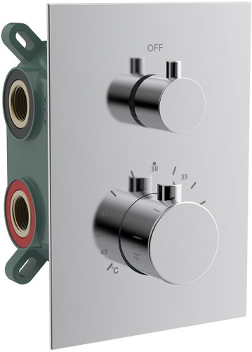 SAPHO Kimura concealed thermostatic shower mixer, box, 2 outlets, chrome KU682 - Tap - Main image