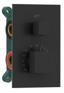 SAPHO Podomítková sprchová termostatická baterie, box, 2 výstupy, černá mat 1102-32B - Tap