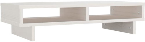 SHUMEE Monitor stand white 60 × 27 × 14 cm solid pine wood - Stand - Main image