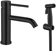 SAPHO RHAPSODY stojánková umyvadlová baterie s bidetovou sprchou, černá - Tap