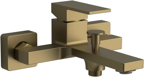 SAPHO CUBEMIX wall-mounted bath mixer, matt gold CM010GB - Tap - Main image