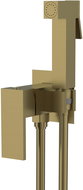SAPHO CUBEMIX pedestal bidet mixer with stop shower, square, matt gold CM040GB - Tap