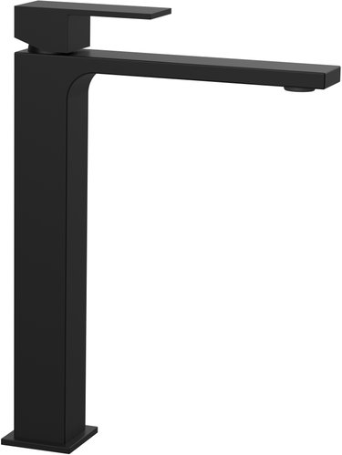 SAPHO CUBEMIX pedestal basin mixer, high, without spout, mat black CM006B - Tap - Main image