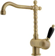 SAPHO KIRKÉ BLACK pedestal basin mixer, black lever, bronze KI14NB - Tap