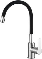 AQUALINE LORE pedestal basin mixer, flexible arm, black/chrome 1106-70 - Tap