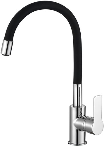 AQUALINE LORE pedestal basin mixer, flexible arm, black/chrome 1106-70 - Tap - Main image