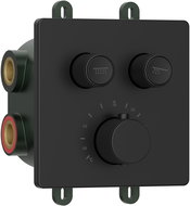SAPHO SMART SELECT concealed thermostatic shower mixer, box, 2 outlets, black matt RP042B - Tap