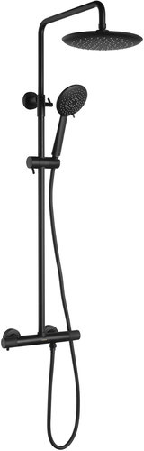 SAPHO SOLARIS shower column with thermostatic mixer, mat black WD139B - Shower Set - Main image