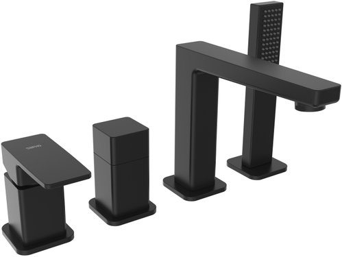 SAPHO TURSI four-element mixer for bath rim, black matt TI052B - Tap - Main image