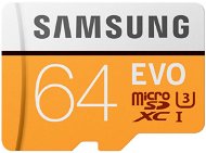 Samsung MicroSDXC 64GB EVO UHS-I U3 + SD adapter - Memóriakártya