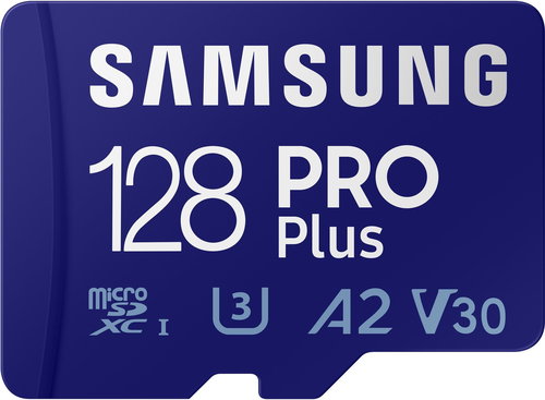 Samsung MicroSDXC 128GB PRO Plus + SD Adapter Main image Samsung MicroSDXC 128GB PRO Plus + SD Adapter - Memory Card - Main image