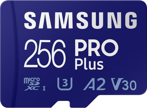 Samsung MicroSDXC 256GB PRO Plus + SD Adaptor Main image Samsung MicroSDXC 256GB PRO Plus + SD Adaptor - Memory Card - Main image