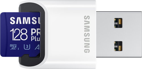 Samsung MicroSDXC 128 GB PRO Plus + USB Adapter Hauptbild Samsung MicroSDXC 128 GB PRO Plus + USB Adapter - Speicherkarte - Hauptbild