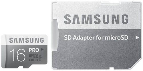 Samsung Micro SDHC 16GB Class 10 UHS-PRO 3 + SD-Adapter Hauptbild Samsung Micro SDHC 16GB Class 10 UHS-PRO 3 + SD-Adapter - Speicherkarte - Hauptbild