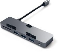Satechi C-típusú alumínium CLAMP PRO Hub (3x USB 3.0, MicroSD) - Asztroszürke - Port replikátor
