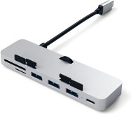 Satechi Aluminum Type-C CLAMP PRO Hub (3× USB 3.0, MicroSD) – Silver - Replikátor portov