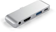 Satechi Aluminium Type-C Mobile Pro Hub (HDMI 4k,1x Jack 3mm,1x USB-A,1x USB-C) - Silver - Port-Replikator