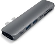 Satechi Aluminium Type-C PRO Hub (HDMI 4K, PassThroughCharging, 2× USB3.0, 2× SD, ThunderBolt 3) – S - Replikátor portov