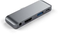 Satechi Aluminium Type-C Mobile Pro Hub (HDMI 4k,1x Jack 3mm,1x USB-A,1x USB-C) - Space Grey - Port-Replikator