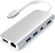 Satechi C típusú alumínium multimédia adapter (HDMI 4K, 1x USB-C, Ethernet, 1x USB 3.0, MicroSD, Min - Port replikátor