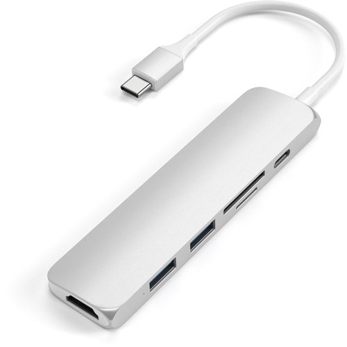 Satechi Type-C Slim Multimedia Adapter V2 - Silver - Docking Station - Main image